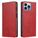 iPhone 14 Pro Max Calf Texture Magnetic Flip Leather Phone Case  - Red