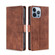 iPhone 14 Pro Max Skin Feel Crocodile Magnetic Clasp Leather Phone Case  - Brown