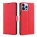 iPhone 14 Pro Max Ultra-thin Voltage Side Buckle Leather Phone Case  - Red