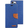 iPhone 14 Pro Max GOOSPERY CANVAS DIARY Canvas Texture Flip Leather Phone Case  - Blue