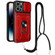 iPhone 14 Pro Max Lanyard Slide Camshield Card Phone Case  - Red