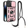 iPhone 14 Pro Max Lanyard Slide Camshield Ring Phone Case  - Rose Gold