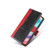 iPhone 14 Pro Max Contrast Color Side Buckle Leather Phone Case  - Red + Black