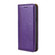 iPhone 14 Pro Max Grid Texture Magnetic Flip Leather Phone Case  - Purple