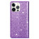 iPhone 14 Pro Max Ultrathin Glitter Magnetic Leather Case - Purple