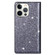iPhone 14 Pro Max Ultrathin Glitter Magnetic Leather Case - Grey