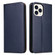 iPhone 14 Pro Max Fierre Shann PU Genuine Leather Texture Leather Phone Case  - Blue