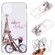 iPhone 14 Pro Max Coloured Drawing Pattern Transparent TPU Protective Case - Tower Bicycle