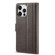 iPhone 14 Pro Max LC.IMEEKE Magnetic Buckle Leather Phone Case  - Coffee