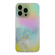 iPhone 14 Pro Max Laser Marble Pattern Clear TPU Shockproof Protective Case - Gray