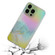 iPhone 14 Pro Max Laser Marble Pattern Clear TPU Shockproof Protective Case - Gray