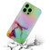 iPhone 14 Pro Max Laser Marble Pattern Clear TPU Shockproof Protective Case - Green