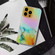 iPhone 14 Pro Max Laser Marble Pattern Clear TPU Shockproof Protective Case - Yellow