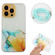 iPhone 14 Pro Max Hollow Marble Pattern TPU Shockproof Protective Case with Neck Strap Rope - Yellow