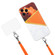 iPhone 14 Pro Max Lanyard Stitching Marble TPU Case - Orange