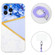 iPhone 14 Pro Max Lanyard Stitching Marble TPU Case - Purple