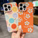 iPhone 14 Pro Pattern PC Shockproof Protective Phone Case - Orange Smile