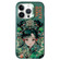 iPhone 14 Pro Chinese Ancient Style Electroplated Lens Ring PC Hybrid TPU Phone Case - Green Background Girl