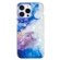 iPhone 14 Pro IMD Shell Pattern TPU Phone Case - Sky Blue Purple Marble
