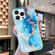 iPhone 14 Pro IMD Shell Pattern TPU Phone Case - Blue Gold Marble