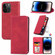iPhone 14 Pro Retro Skin Feel Magnetic Flip Leather Phone Case - Red