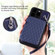 iPhone 14 Pro Grid Texture Card Bag Phone Case with Lanyard - Blue