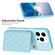 iPhone 14 Pro BF25 Square Plaid Card Bag Holder Phone Case - Blue