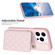 iPhone 14 Pro BF25 Square Plaid Card Bag Holder Phone Case - Pink