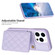 iPhone 14 Pro BF25 Square Plaid Card Bag Holder Phone Case - Purple