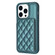 iPhone 14 Pro BF25 Square Plaid Card Bag Holder Phone Case - Green