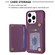 iPhone 14 Pro BF25 Square Plaid Card Bag Holder Phone Case - Dark Purple