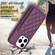 iPhone 14 Pro BF25 Square Plaid Card Bag Holder Phone Case - Dark Purple