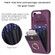 iPhone 14 Pro BF29 Organ Card Bag Ring Holder Phone Case - Dark Purple