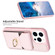 iPhone 14 Pro BF29 Organ Card Bag Ring Holder Phone Case - Pink