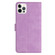 iPhone 14 Pro Seven Butterflies Embossed Leather Phone Case - Purple