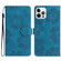 iPhone 14 Pro Flower Embossing Pattern Leather Phone Case - Blue