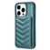 iPhone 14 Pro BF26 Wave Pattern Card Bag Holder Phone Case - Green