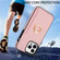 iPhone 14 Pro Ring Card Litchi Leather Back Phone Case - Pink