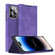 iPhone 14 Pro Magnetic Napa Texture Leather Phone Case with Holder - Purple