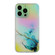 iPhone 14 Pro Laser Marble Pattern Clear TPU Shockproof Protective Case - Blue