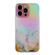 iPhone 14 Pro Laser Marble Pattern Clear TPU Shockproof Protective Case - Pink