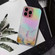 iPhone 14 Pro Laser Marble Pattern Clear TPU Shockproof Protective Case - Pink