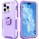 iPhone 14 Pro 3 in 1 Ring Holder Phone Case - Light Purple