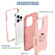 iPhone 14 Pro 3 in 1 Ring Holder Phone Case - Pink