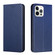 iPhone 14 Pro Carbon Fiber Texture Magnetic Flip Leather Phone Case - Blue