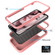 iPhone 14 Pro Wave Pattern 3 in 1 Silicone + PC Shockproof Phone Case - Rose Gold