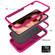 iPhone 14 Pro Wave Pattern 3 in 1 Silicone + PC Shockproof Phone Case - Hot Pink