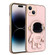 iPhone 14 Pro Plating Astronaut Holder Phone Case - Pink