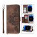 iPhone 14 Pro Skin-feel Flowers Embossed Wallet Leather Phone Case - Brown