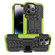 iPhone 14 Pro Tire Texture TPU + PC Phone Case with Holder - Green